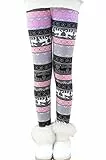 Auranso Thermo Leggings Mädchen Kinder Gefütterte Winterleggins Dick Thermohose Lila C 140-146