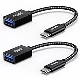 Syntech USB-C auf USB Adapter, 2er-Pack USB-C auf USB 3.0, 10Gbps Type-C, Thunderbolt 3 auf USB OTG-Kabel, Kompatibel mit iPhone 17/16/15 Pro Max, iPad mini 6, MacBook Pro/Air/Neo, Schwarz