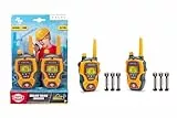 Dickie Toys - Volvo Walkie Talkie Constructor (2er-Set) - Funkgeräte im Baustellen-Look, 100 m Reichweite, BAU-Spielzeug für Kinder ab 4 Jahre, je 16 cm, inkl. Batterien