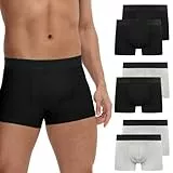 FALARY Boxershorts Herren Unterhosen Männer Retroshorts Ohne Kratzenden Zettel UnterwäSche Boxer Baumwolle Sportunterhosen für Herren 6er Pack Gr.M,Farbe Schwarz/Grau