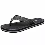 Harssidanzar Herren Flip Flops,Zehentrenner,Sandalen,HM001EU,Schwarz,Größe 45