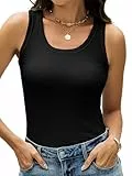 StylSense Damen Tops Sommer U-Ausschnitt Ärmellos Tank Top Sexy Oberteile Gerippte Basic Shirt Damen