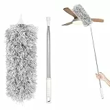 NVIYAM Teleskop Staubwedel Waschbar Staubwedel Teleskop Dust It Staubwedel Teleskop Staubwischer Staubwedel Lang Ausziehbar Staubwedel Spinnenwebenentferner Spinnenbesen Verbiegbare Eckbesen 2,3m Grau