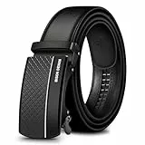 BISON DENIM Herren Gürtel Automatik Schnalle 35mm Breite Business Elegant Leder Gürtel mit Automatischer Schnalle für Männer Premium Qualität