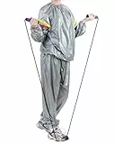 G5 HT SPORT Unisex Saunaanzug zum Schwitzen und Modellieren von Sauna Suite S/M Schwitzanzug, Fitnessstudio, Fitness, Laufen, Yoga, Herren (L/XL), Silber mit roten und gelben Schulterdetails