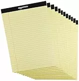 Amazon Basics Legal/breit liniert 50 Blatt pro Pad, 21.59 cm x 29.8 cm (Packung mit 12 Stück), Kanarisch
