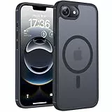 TOCOL für iPhone 16e Hülle für Magsafe, Stoßfest Anti-Fingerabdruck Kratzfest Transluzente Rückseite rutschfest Matt Magnetisch Handyhülle für iPhone 16e Case, Schwarz