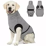 CITÉTOILE Hundebody Nach Op, Body Hund Nach Kastration Hündin Rüde, Anti-Wundlecken Anzug Hund, Atmungsaktive Wundschutzanzug Hund Katze, E-Halsband Alternative für Haustiere, Grau, XS