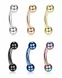 Kakonia 14G G23 Titan Bauchnabelpiercing,Nabelpiercing für Damen Herren,Banane Piercing Bauchnabel Schmuck