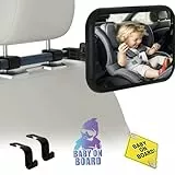 Baby Spiegel Auto ||360°Schwenkung || Teleskopisch und verstellbar||100% Bruchfest Autospiegel Baby Rücksitz Mit Clip|| 2 Pcs Autohaken und Autoaufkleber|| Baby im Auto(10 x 6.8IN)
