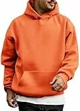 WINKEEY Hoodie Herren Kapuzenpullover Pulli Casual Hoody Pullover Langarm Sweatshirt Herbst Winter Oberteile Fashion Streetwear Mit Taschen,Orange XXL