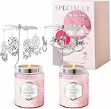 YMing Kerzen Geschenke für Frauen 2 * 156 g Geburtstagsgeschenke für Mutter Tochter Schwester Frau beste Rotierende Duftkerzengeschenke für Muttertag Jahrestag Rose Lavendel