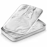 MALACASA Servierplatte Porzellan, Serviertablett 4-teiliges Set, Rechteckig Servierplatte Groß für Buffets, Sushi, Kuchen, Vorspeisen zu Hause/im Restaurant, 30 x 18 cm Weiß (Marmorgrau, 4-teiliges)