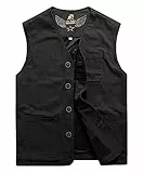 Oralidera Herren Outdoor Weste Ärmellose Jacke Hundesportweste Anglerweste Fotografie Freizeitweste Sommer Atmungsaktiv Funktionsweste Jagdweste, Schwarz, XL