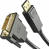 KabelDirekt – DisplayPort auf DVI Adapter Kabel – 2m – in Deutschland entwickelt (Kabel für Grafikkarten mit DP-Ausgang zu Monitoren mit DVI-Eingang, unterstützt 1920×1200 bei 60Hz – unidirektional)