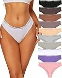 FINETOO 10er Pack Tanga Damen String Baumwoll Tangas Sportbund Thongs Soft Unterhosen Frauen Unterwäsche Cotton Underwear Mehrpack S-XL