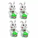 NUOBESTY 4 Stück Trommelnder Hase Häschen-trommelspielzeug Ostern Uhrwerk Spielzeug Hasenspielzeug Aufziehen Spielzeug Zum Hüpfen Von Kaninchen Karikatur Die Trommel Schlagen Abs Kind