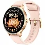Smartwatch Damen Rund, 1.27' AMOLED Smart Watch mit Telefonfunktion, Fitnessuhr mit Pulsuhr SpO2 Schlafmonitor Schrittzähler, 120+ Sportmodi Sportuhr IP68 Wasserdicht, Uhren Damen für iOS Android