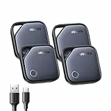 UGREEN Finetrack 4er Pack unterstützt USB C Aufladen, Bluetooth Tracker kompatibel mit Apple Find My (nur iOS), Smarttag bis zu 12 Monate Batterielebensdauer, Finder für Schlüssel, Koffer, Pass