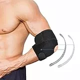 Tennisarm Bandage mit Kompressionspad, Ellbogenbandage, Ellenbogenbandage Tennisarm Atmungsaktiver Ellenbogen Stütz Gurt mit Doppelfeder Stabilisator, Ellenbogenschiene Stützen starken Klettbändern