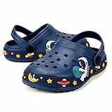 VIYEAR Kinder Clogs Sandalen Mädchen & Junge Gartenschuhe Pantoffeln Dunkelblau 25