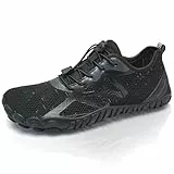 IceUnicorn Herren Damen Barfußschuhe Traillaufschuhe Fitnessschuhe Knit Minimalistische Breiter Zehenbox(A Schwarz,38EU)