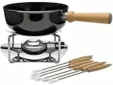 Silit Käsefondue Set 9-teilig, Fondue für 6 Personen, Silargan Funktionskeramik, Induktion, spülmaschinengeeignet, Fondueset, Kasserolle Rechaud Brenner Fonduegabeln