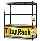 KARAT Schwerlastregal XXL, grau 200 x 180 x 60 cm, Lagerregal für Garage, Keller und Werkstatt - Steckregal, Weitspannregal, Kellerregal, Werkstattregal (TitanRack Big)