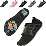ziitop Wasserschuhe, Barfußschuhe, Herren, Damen, Strand, Aqua, Meer, Schwimmen, Nassbad, rutschfest, Segeln, schnell trocknend, leichter Schuh, Schwarz/Grau, 39 EU