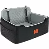 GL GLENSLAVE Hunde Autositze für mittlere/große, Hundesitz für Hunde unter 22Kgs oder 2 kleine, Abnehmbarer und waschbarer Autositz für Haustiere, Große Hundeautositz(Schwarz/Grau)
