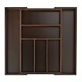 Relaxdays Besteckkasten Schublade Bambus Organizer, dunkelbraun