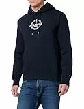 Tommy Hilfiger Herren Global Stripe Wreath Tee Hoody Mw0Mw41421 Kapuzenpullover, Blue (Desert Sky), L