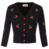 Belle Poque Festliche Bolero Damen schulterzucken schwarz Kirsche Bolero Mode Shrug S BP609-1