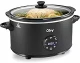 Olvy Slow Cooker 6L Digital Schongarer mit Timer Touchscreen Warmhaltefunktion Auftaufunktion 24h Timer 3 Stufen Familie Meal Prep