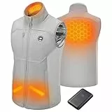 KEMIMOTO Beheizbare Weste Herren Damen, Beheizte Weste mit Handwärmfunktion, 5 Heizzone, Heizweste mit USB -10000mAh Akku für Ski Fahren, Angeln, Motorrad, Outdoor