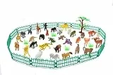 JAMARA 460479 - Tierspielset Wild Animals 2,5' 53-teilig - ideales Zubehör für jeden Zoo, liebevollen Details, fördert das Rollenspiel und die Fantasie, Höhe: 30 - 95 mm