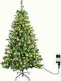 Aigostar Künstlich Weihnachtsbaum 180 cm mit 18 M LED-Beleuchtung, 8 Beleuchtungsmodi,300 LED,Warmweiß,450 Spitzen, inkl. Metallständer,Schneller Aufbau
