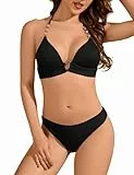 Giyaluzw Bikini Damen Set (DE/NL/SE/PL, Alphanumerisch, M, Regular, Regular, Schwarz)