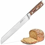 ZOLMER® Brotmesser - Extra scharfes Wellenschliff Messer - Brotschneidemesser mit komfortablem Griff aus Pakka Holz - Einzigartiges Schneideerlebnis