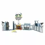 Jurassic World GYH43 - Außenposten Chaos Spielset mit 2 Actionfiguren, 2 Blaster und mehr, 1 m lang mit wegbrechbaren Teilen, Geschenk für Dinosaurier-Fans