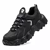 Rona Shoes Sicherheitsschuhe Arbeitsschuhe Stahlkappenschuhe Leichte Bequeme Sportliche Arbeitsschutzschuhe Herren Damen Uranus Black EU 37