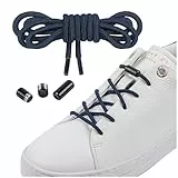 Mount Swiss - Elastische Schnürsenkel mit Metallkapseln Schnürsenkel ohne binden Schnellschnürsystem - 120cm individuell kürzbar - mit Kapseln für Sneaker, Laufschuhe, Sportschuhe Farbe Dunkelblau
