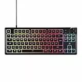 Corsair K55 CORE TKL RGB Gaming-Tastatur – Tenkeyless, 8-Zonen RGB-Beleuchtung, Leise Membrantasten, Spritzwassergeschützt, Medientasten, 1000Hz Polling – Deutsches Layout – Schwarz