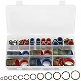 Erzekrim Hydraulik Dichtringe mit Gummilippe M6-M30 Ölablassschraube Dichtring Dichtungsringe Sortiment Bonded Seal Dichtring mit Aufbewahrungsbox für Zentral-Hydraulik, Servolenkung (245, M6-30)