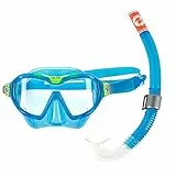 AQUALUNG Combo Mix , Tauchmaske + Schnorchel für Tauchen, Wassersport und Schnorcheln für Kinder ab 4 Jahren mit UV-Schutz, Hellblau Hellgrün