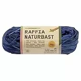 folia 9036 - Raffia Naturbast ultramarin, 1 Bündel mit 50 g, Schnur aus natürlichem Strohgemisch, ideal zum Basteln, zur Dekoration oder für Gestecke, Sträuße und andere floristische Arbeiten