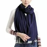 vimate Marineblaue Pashmina Schals, dunkelblaue Frauen Pashminas Tücher und Wickel für Kleider (DE-Navy Blue)