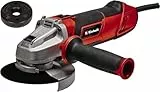 Einhell Winkelschleifer TE-AG 125/1010 CE Q (1010 Watt, Schnellspannmutter, elektr. Drehzahleinstellung, flacher Metallgetriebekopf, Scheibenschutz, ohne Trennscheibe)