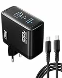 INIU 100W USB C Ladegerät, Laptop Schnellladegerät mit USB C Kabel, GaN 3-Port Mehrfach Netzteil für MacBook Air Pro, iPad, iPhone 16 15 14 Pro Max, Samsung Galaxy S25 S24 Ultra, Pixel, Switch 2 etc