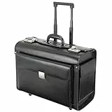 ALASSIO 92301 - Pilotenkoffer Silvana, aus Lederimitat, ca. 48 x 39,5 x 23 cm, schwarz